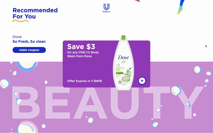 Animated Unilever prototype demonstrating parallax and more